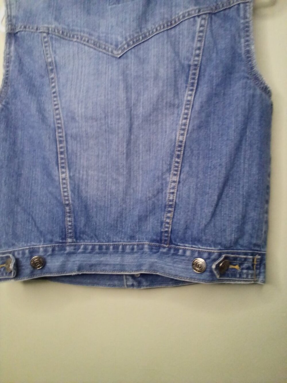Aeropostale Denim Vest Women L Button Up Sleeveless Jacket Y2K Blue - Picture 14 of 14